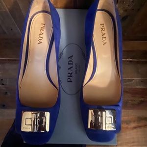 Prada 8 1/2 Blue suede shoes